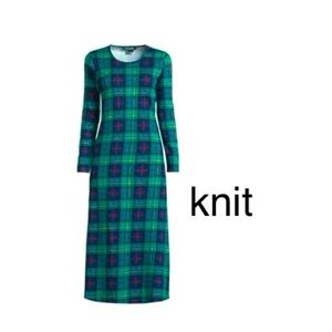 LANDSEND Women's Plus Size 100% Cotton Long Sleeve Midcalf Nightgown